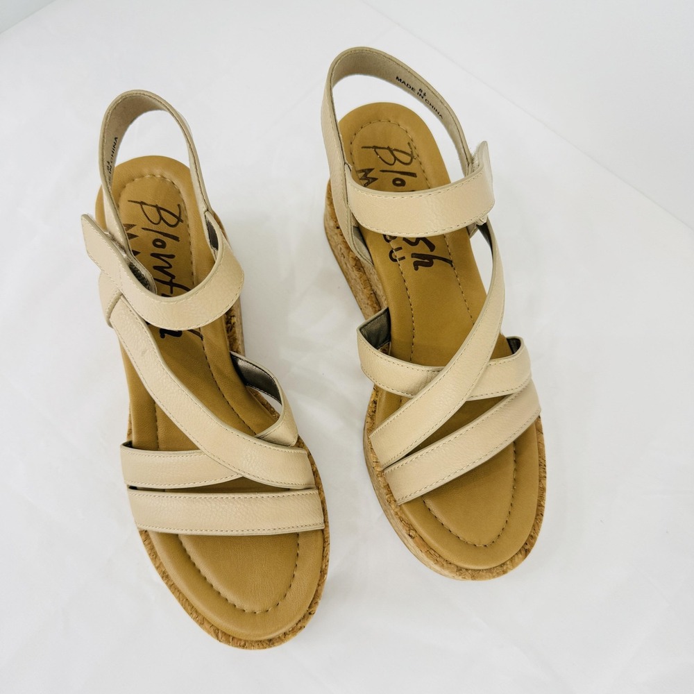 Blowfish Malibu Platform Wedge Sandals Size 8.5 Strappy Ankle Comfort Casual - Picture 7 of 11